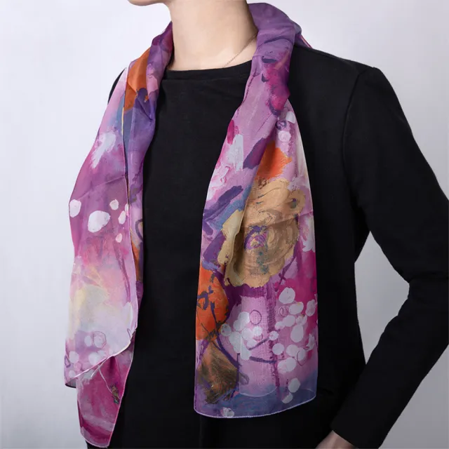 【iTa.a】100%義大利制造二合一絲巾禮盒組(40×160cm長方巾＋53×53cm小方巾－Aa9)