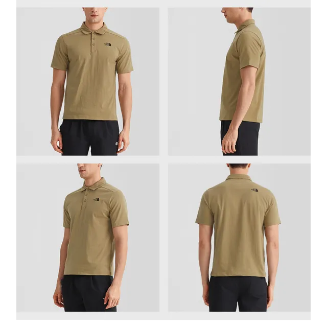 【The North Face】TNF 短袖POLO M MFO S/S COTTON POLO  AP 男款 卡其(NF0A5B46PLX)