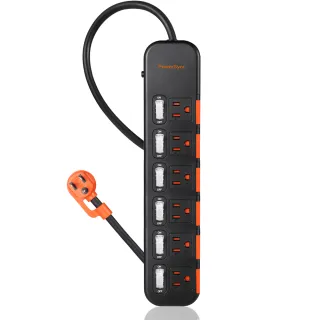 【PowerSync 群加】6開6插滑蓋防塵防雷擊延長線/2.7m(2色)