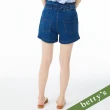 【betty’s 貝蒂思】牛仔腰帶鬆緊短褲(深藍)