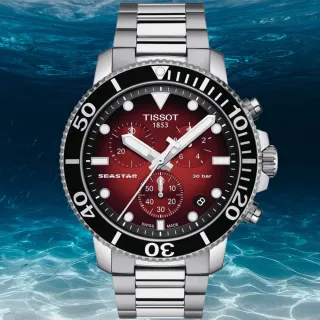 【TISSOT 天梭 官方授權】SEASTAR1000 海星系列 潛水計時腕錶 禮物推薦 送禮首選(T1204171142100)