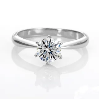 【DOLLY】1克拉 18K金求婚戒完美車工鑽石戒指(017)
