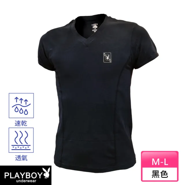 【PLAYBOY】任選_台灣製莫代爾修身剪裁V領短袖衫(速達單件-黑/白)