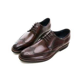 【GEORGE 喬治皮鞋】Amber系列 高質感苯染牛皮翼紋雕花紳士鞋 -咖 315007BR20