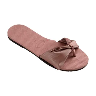 【havaianas 哈瓦仕】平底涼鞋 女鞋 拖鞋 緞面織帶 You St Tropez Classic 桃粉色 4147973-3544W(哈瓦士)