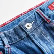 【EDWIN】女裝 東京紅360°迦績彈力機能錐形牛仔褲(拔淺藍)
