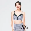 【SKY YARD】網路獨賣款-前開式拉鍊網布拼接設計運動內衣(幾何)