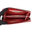 【Michael Kors】JET SET ITEM銀飾牌LOGO牛皮鉚釘金屬設計拉鍊長夾(紅)