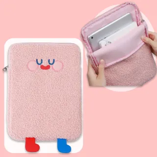 【可愛必備】韓版毛絨平板收納包-11吋(造型筆電收納袋 繪圖板 防撞包 內膽包 保護套 iPad保護)