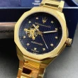 【MASERATI 瑪莎拉蒂】瑪莎拉蒂男錶型號R8823140006(寶藍色錶面金色錶殼金色精鋼錶帶款)