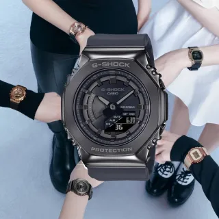 【CASIO 卡西歐】G-SHOCK 韓國女團 ITZY  玩美時尚 黑灰 金屬錶殼 八角形錶殼(GM-S2100B-8A)