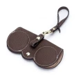 【Jpqueen】簡約造型全真牛皮眼鏡保護袋(6色可選)