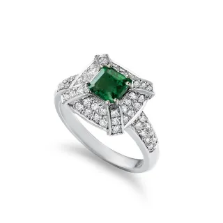 【CTJ】同樂節!艷翠1克拉 天然祖母綠 天然鑽石 鑽石戒指(天然哥倫比亞祖母綠鑽石戒指)