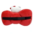 【小禮堂】Hello Kitty 車用造型絨毛頭枕 - 紅蝴蝶結款(平輸品)