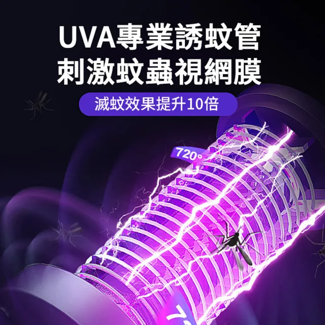 【kingkong】無線電擊式UVA燈管捕蚊器 USB充電高效滅蚊燈/電蚊拍/捕蚊燈(自動誘蚊補蚊)