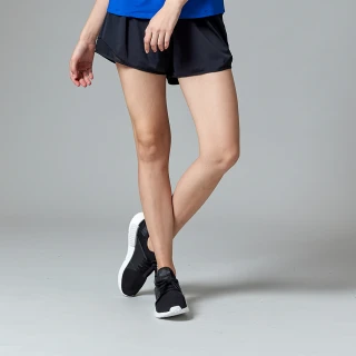 【SKY YARD】網路獨賣款-機能彈性網眼拼接運動短褲(黑色)