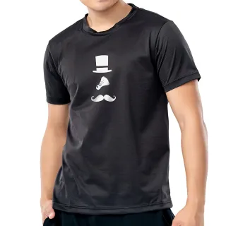 【MISPORT 運動迷】台灣製 運動上衣 T恤-大鬍子摩登羽球/運動排汗衫(MIT專利呼吸排汗衣)