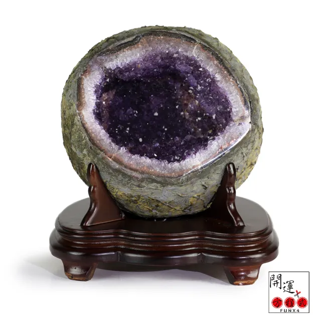 【開運方程式】紫晶洞3.8KG特殊異象瑪瑙邊錢袋子(AGU47紫水晶洞4意外來財寶庫型)