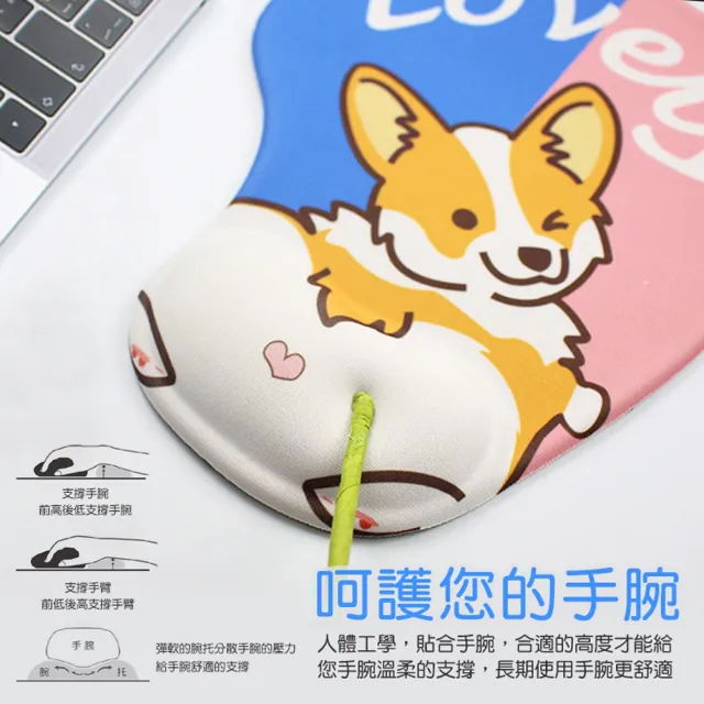 矽膠護腕滑鼠墊 鍵盤手托組(3D滑鼠墊 鼠標墊 減壓護腕墊 萌兔 小熊 貓咪 小狗卡通造型 手腕滑鼠墊)