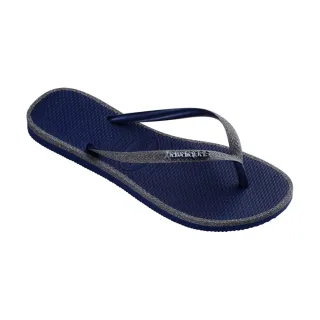 【havaianas 哈瓦仕】拖鞋 女鞋 夾腳拖 閃亮 Slim Glitter Contour 藍 4148313-0555W(哈瓦士)