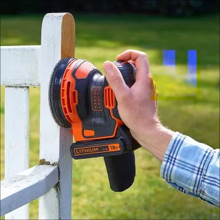 【Black+Decker】20VMax 鋰電偏心砂磨機套組BDCROS18-TWZZ