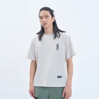 【5th STREET】男裝 短袖 短t 上衣 t恤 TEE 登山 動物 刺繡 杏色(570949)