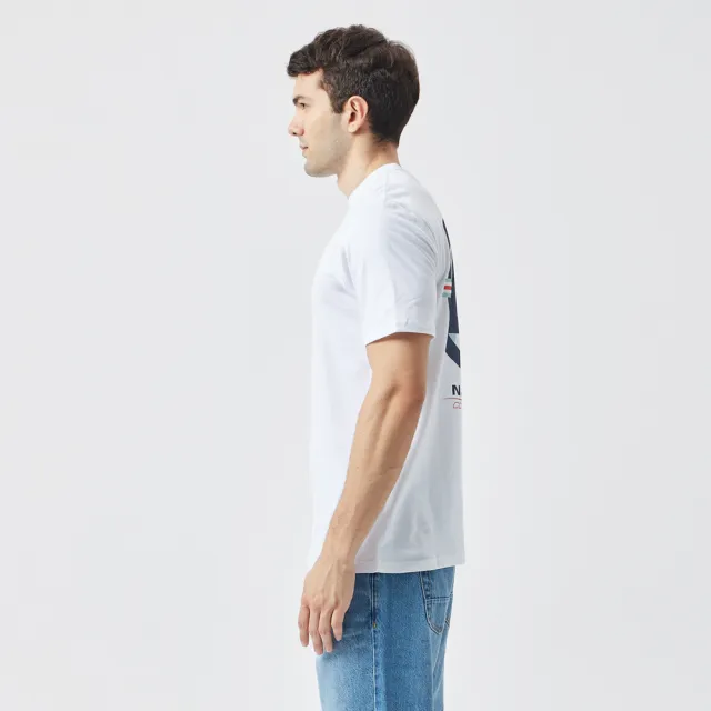 【NAUTICA】男裝 COMPETITION品牌LOGO短袖T恤(白)