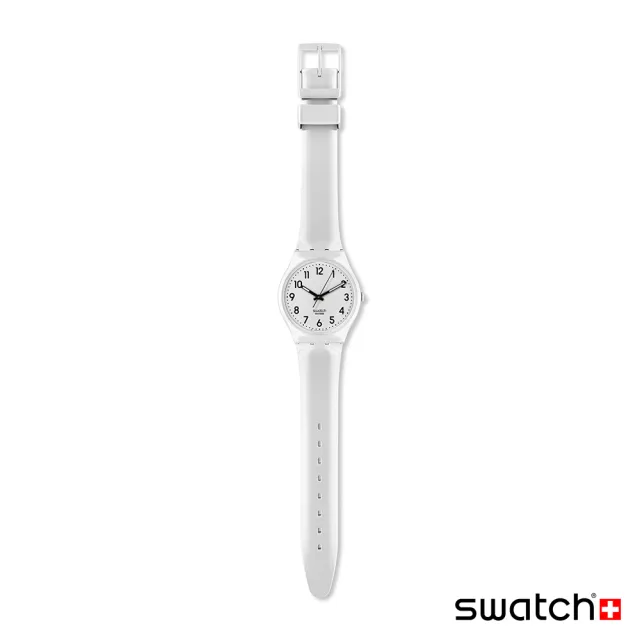 【SWATCH】Gent 原創系列手錶 JUST WHITE SOFT 男錶 女錶 手錶 瑞士錶 錶(34mm)