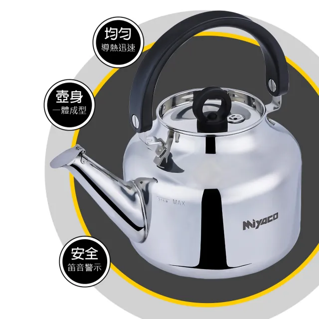米雅可】品味316不鏽鋼笛音茶壺4.5L(台灣製造) - momo購物網- 好評推薦