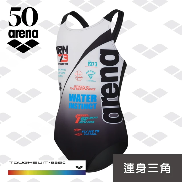 【arena】女士三角連體泳衣 訓練款 50週年紀念款 高彈速乾 游泳衣遮肚顯瘦泳裝 限量 春夏新款(TSF3514W)