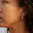【ANJI 安集】18K金 歐美 祖母綠方鑽耳環 頂級鍍K金 天然鋯石(水晶 歐美 925銀 開運輕珠寶)