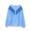 【5th STREET】女裝蕾絲剪接襯衫-拔淺藍