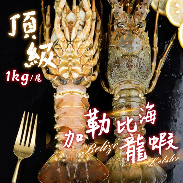 【一手鮮貨】奢華加勒比海大龍蝦(1尾組/單尾900-1200g/貝里斯龍蝦)