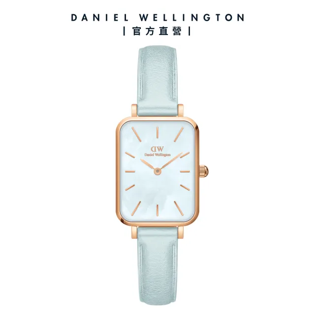 【Daniel Wellington】DW 手錶 Quadro 20X26 春日花時系列真皮皮革錶-鈴花藍錶盤(DW00100638)