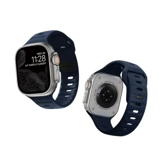 【NOMAD】Apple Watch專用運動風FKM橡膠錶帶-大西洋藍(機能防潑水/耐高溫耐油性)