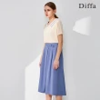 【Diffa】藍色造型腰頭寬褲-女(長褲)