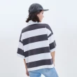 【5th STREET】女裝舒適條紋POLO衫-黑色(山形系列)