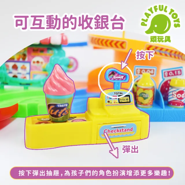 【Playful Toys 頑玩具】甜點家家酒電動軌道車(小火車軌道 軌道車玩具 拼裝軌道)