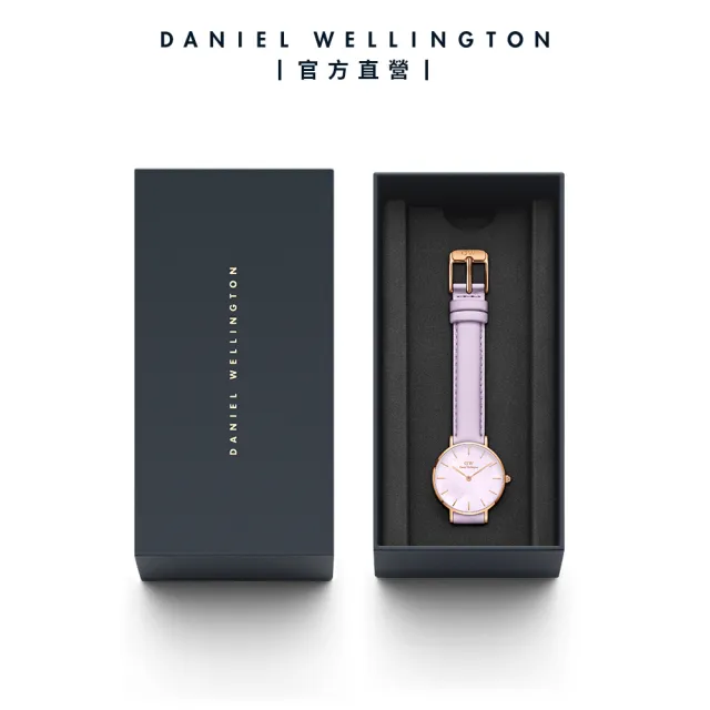 【Daniel Wellington】DW 手錶 Petite 28mm 春日花時系列真皮皮革錶-薰衣草紫錶盤(DW00100634)