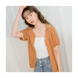 【OB 嚴選】小V臉V領針織挑洞開襟上衣 《FA2738》