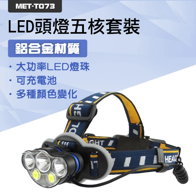 工具達人 頭戴式 LED燈 充電式頭燈 工作燈 照明燈 登山頭燈 夜釣頭燈 礦公燈 戶外手電筒(190-T073)