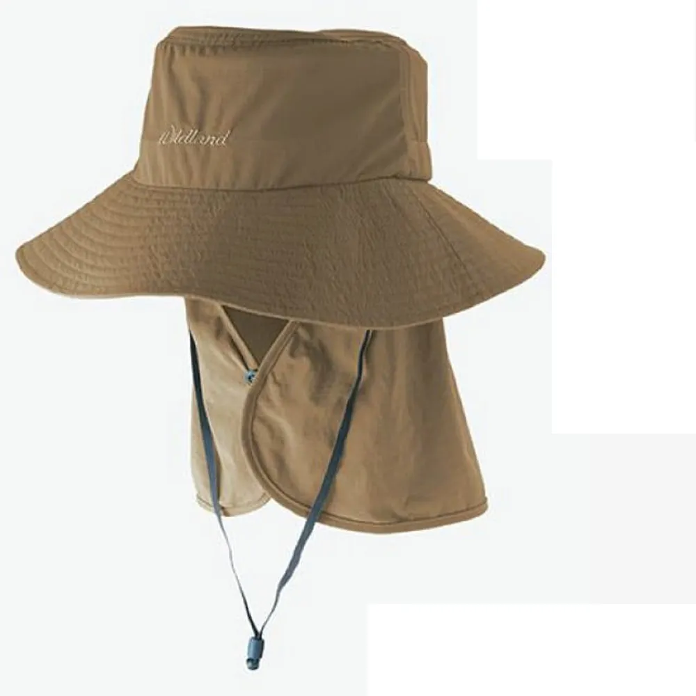 【Wildland 荒野】中性抗UV可脫式功能遮陽帽.防曬帽.護頸帽.休閒帽(WH1037-83 白卡其)