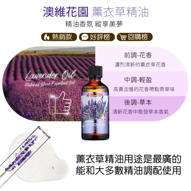 【Ausgarden 澳維花園】經典薰衣草精油100mlX2入組(天然精油 經典薰衣草首選)