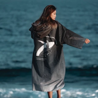 【LAZULI】保暖防風強力吸水毛巾衣 漸層灰(薄款)