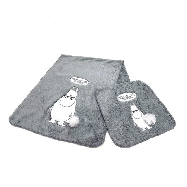 【Marushin 丸真】Moomin 刺繡立體小方巾(生氣嚕嚕米)