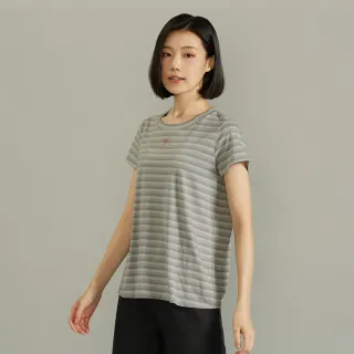 【YVONNE 以旺傢飾】漸層條紋短袖上衣(灰)