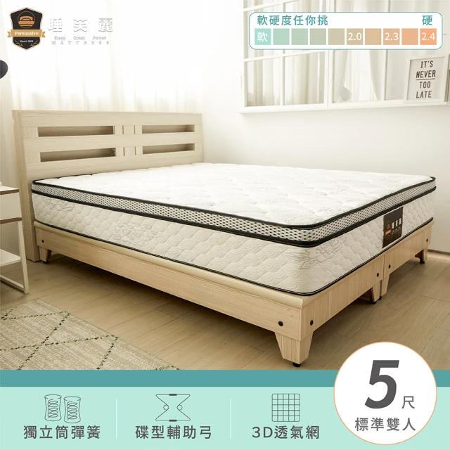 【睡芙麗-好睡名床】5尺早安天絲獨立筒床墊(天絲、睡眠、抗菌、防螨、標準雙人)