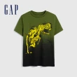 【GAP】男童裝 印花短袖T恤-綠色漸層(668057)