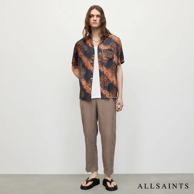 【ALLSAINTS】ZIPO 人造絲復古印花夏威夷短袖襯衫 MS193Y(舒適版型)