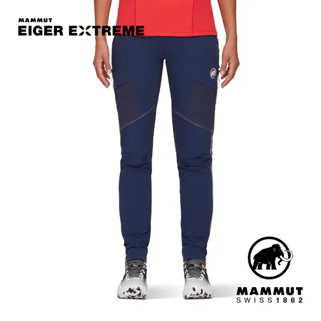 【Mammut 長毛象官方直營】Eiger Speed SO Hybrid Pants W 極限艾格防風軟殼長褲 夜藍 女款 #1021-01160
